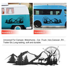 RV Autocaravana Pegatina de Cuerpo Universal DIY BrúJula NavegacióN Animal Pegatina DecoracióN para Coche Caravana Remolque