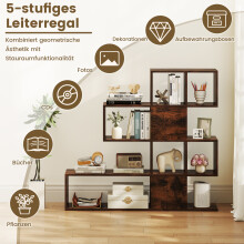 Ensemble de rangement pour dressing (2 pièces) – Portemanteau autoportant à double tringle et étagère en échelle à 5 niveaux