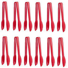 12 Piezas Pinzas para Servir Cuchara Tenedor Utensilios para Servir Festoneados Accesorio de CharcuteríA para Aperitivos de Comida de Fiesta Rojo