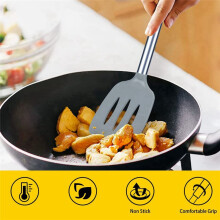 High Heat Free Cooking Utensils,Ideal Cookware for Fish,Eggs,Pancakes (Gray)