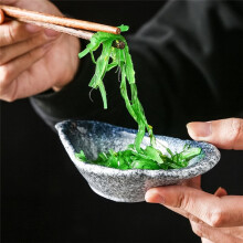 Spoon Holder Ceramic Sea Stone Flower Saucer Snack Seasoning Dish Cold Dish Dish Sushi Sauce Dish Plate Cutlery, B