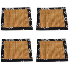 B-Bamboo Mat Coaster Bamboo Mug Pads Rattan Coaster Cup Pad Bamboo Sushi Mat Table Coasters for Drinks Beverage Coasters