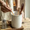 Simple Relief White Chopstick Holder Large Ceramic Kitchen Knife, Fork and Spoon Storage Jar Home Decoration 4