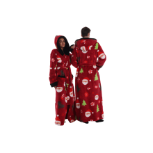(11) Wear-resistant Lazy Blanket TV Blanket Outdoor Cold-proof Hooded Home Clothes Long-sleeved Thickened Couple Hooded Bathrobe Home C