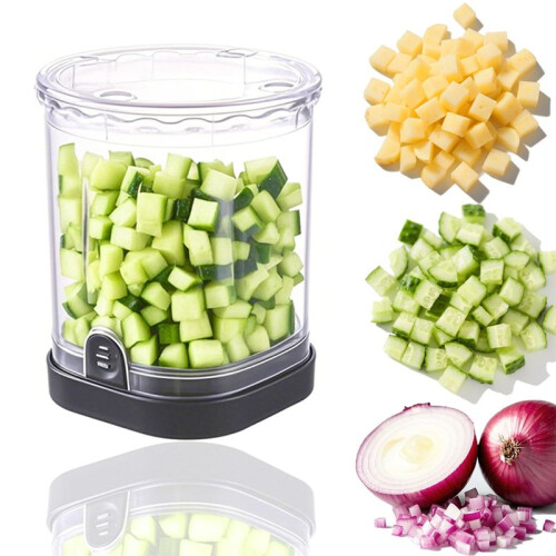 VegetableChopper and Fruit Dicer, Fruit Slicer Cup, Food Dicer with Container, Speed Manual Veggie Slicer,Kitchen Gadget 2