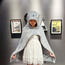 (13, 100xx80cm) Cartoon Cute Cloak Blanket Flannel Lazy Shawl Cloak Student Hooded Home Office Nap Blanket Winter Bed Blanket Coral Velvet Warm