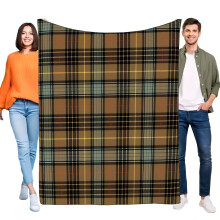 (150x200cm) Super Soft Brown Tartan Plaid Flannel Fleece Blanket Cozy Warm Lightweight Throw Blanket Sofa Living Room Home Decor Gift