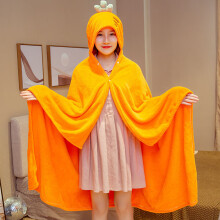 (5, 100xx80cm) Cartoon Cute Cloak Blanket Flannel Lazy Shawl Cloak Student Hooded Home Office Nap Blanket Winter Bed Blanket Coral Velvet Warm