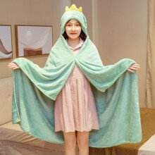 (3, 100×160cm) Cartoon Cute Cloak Blanket Flannel Lazy Shawl Cloak Student Hooded Home Office Nap Blanket Winter Bed Blanket Coral Velvet Warm