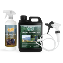 Tent and Gear Waterproofer 2.5L and Fabric & Leather Cleaner 1L - One Chem