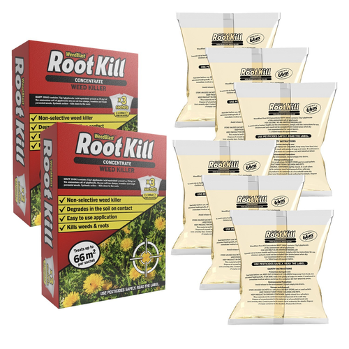 Concentrated Glyphosate Weedkiller Rootkill 6 x 100ml sachets 66sqm per sachet