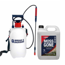 Moss Killer Moss Gone 5L with 5L Garden Sprayer Fast Acting Spear & Jackson