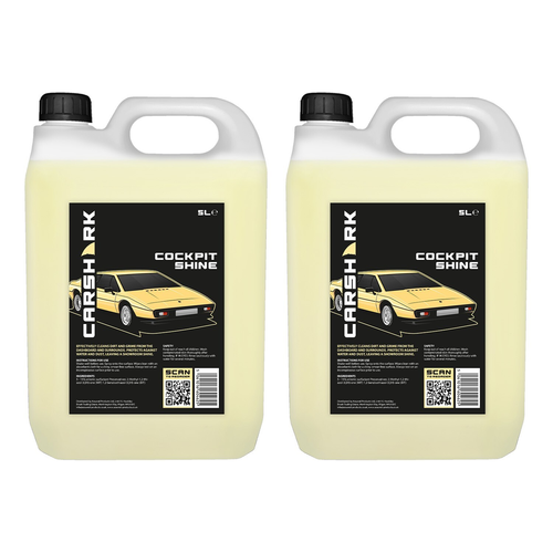 Cockpit Shine 2 x 5 L, Dashboard Cleaner, Cleans and Protects, Carshark