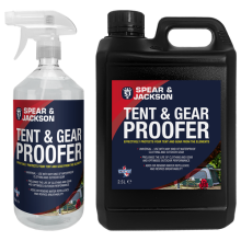 Tent and Gear Waterproof 1 Litre Spray with 2.5L Refill Spear and Jackson