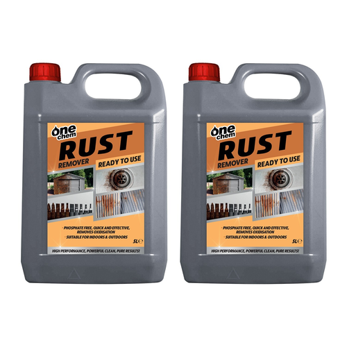 Rust Remover 2 x 5 Litres Advanced Acidic Formula Remove Oxidation One Chem
