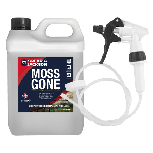Spear & Jackson Moss killer Moss Gone 2.5 L with Long Hose Trigger, Fast Acting Spear & Jackson