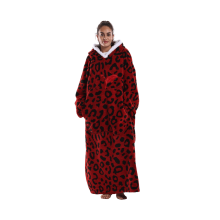 (7) Solid Color Autumn And Winter Lazy Blanket TV Blanket Cold-proof Hooded Home Clothes Long-sleeved Thickened Hooded Bathrobe Home C