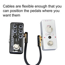 2 Stuks Anti-Ruis Gitaar Patchkabel 30 cm 1/4" Haakse Zuurstofvrije Audiokabel voor Gitaareffectpedaal Jackplug