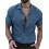 Mens Textured Short Sleeve Camp Collar Shirt  M 1