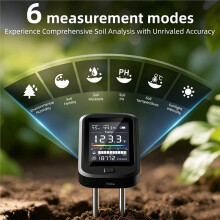6-in-1 Digital Soil Tester PH Meter Moisture Fertility Sunlight Humidity Tester for Garden Plants-Fahrenheit
