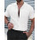Heren Textured Korte Mouw Camp Collar Shirt Wit 4XL 2