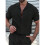 Mens Textured Short Sleeve Camp Collar Shirt Black S 2