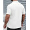 Heren Textured Korte Mouw Camp Collar Shirt Wit XL 4