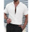 Heren Textured Korte Mouw Camp Collar Shirt Wit S 2
