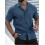 Mens Textured Short Sleeve Camp Collar Shirt  M 4