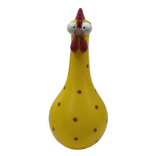 (Giallo) Statua di pollo dipinto a mano - Whimsical Shelf & Windowsill Accent