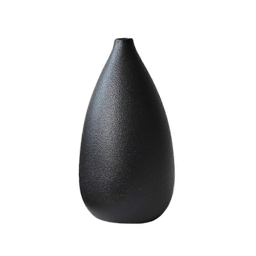(C-Black) Scandinavian Rough Ceramic Small Vase - Minimalist Ornament