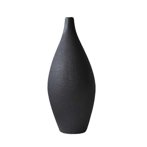 (D-Black) Scandinavian Rough Ceramic Small Vase - Minimalist Ornament