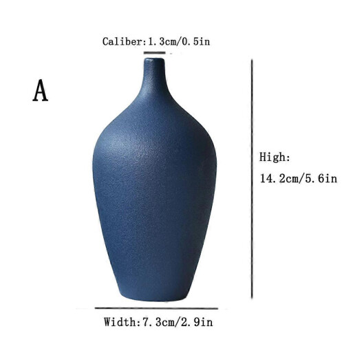 (A-Black) Scandinavian Rough Ceramic Small Vase - Minimalist Ornament 1