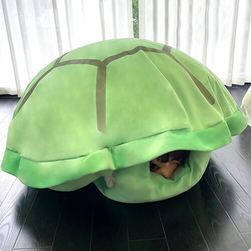 (80cm Ordinary Style) Cute Turtle Shell Sleeping Bag - Wide-Open Cozy Indoor Pillow 2