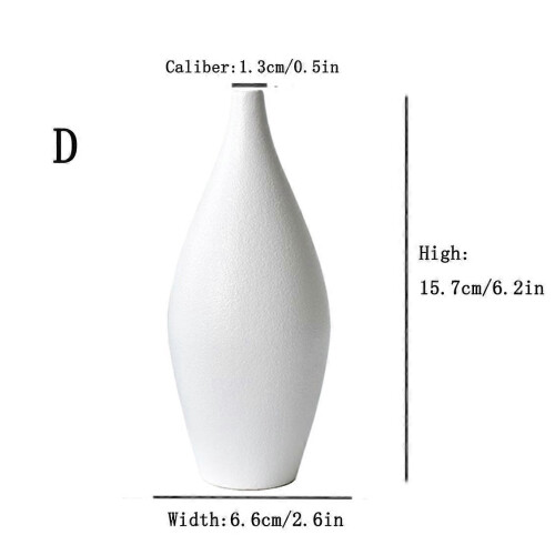 (D-Black) Scandinavian Rough Ceramic Small Vase - Minimalist Ornament 1