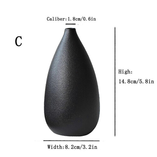 (C-Blue) Scandinavian Rough Ceramic Small Vase - Minimalist Ornament 1