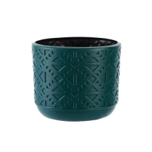 (Blu) Vaso smaltato di plastica moderno per soggiorno e fiori secchi - PUW4493 (Set di 26)