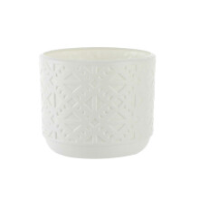 (Bianco) Vaso smaltato di plastica moderno per soggiorno e fiori secchi - PUW4493 (Set di 26)