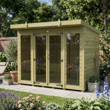 8 x 6 Pent Summer House Tanalised (Full Height Window) Fast & Free 2-5 Nationwide Delivery