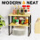 2 Pack Cabinet Shelf Organizers , Kitchen Counter Rack Shelves Riser, Stackable Expandable Spice Rack Wood 6