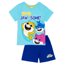 (12-18 Months) Baby Shark Short Sleeve Short Leg Pyjama Set (Boys Blue)