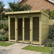 8 x 7 Pent Summer House Tanalised (Full Height Window) Fast & Free 2-5 Nationwide Delivery