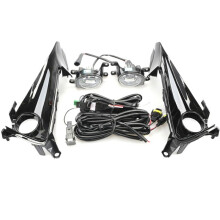 DRL Daytime Running Lamp LED Fog Lights+Grille Bezel Frame Wires Kit for Hatchback 4 Doors 2019-21