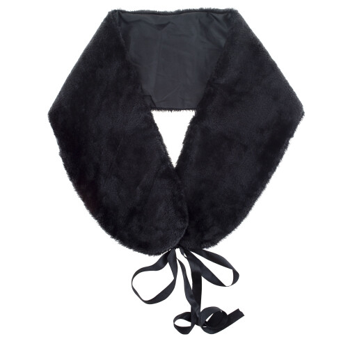 20s Black Faux Fur Stole