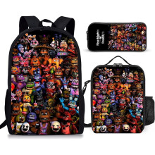 3PCS Five Nights at Freddy's School Bag Backpack Lunch Bag Pencil Case Kid Gifts
