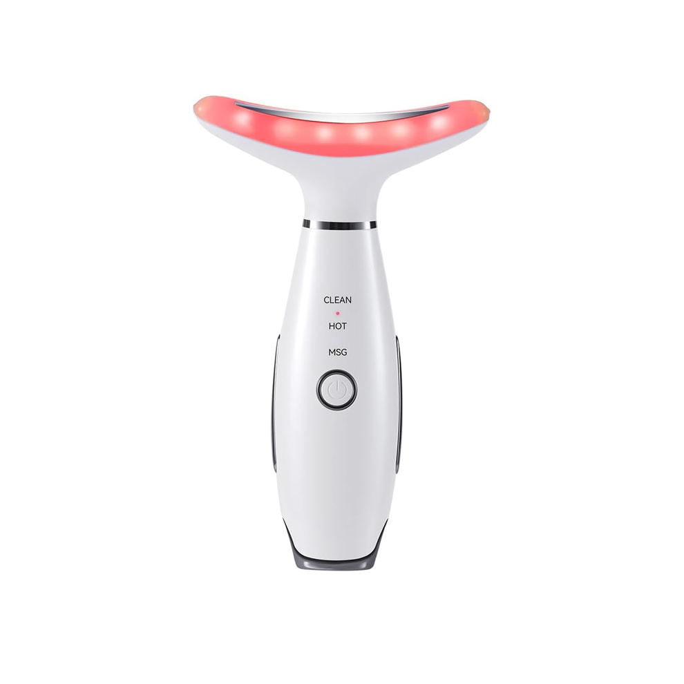 Neck and Face Massager for Double Chin, 3 Modes Facial Sculpting Tool with Vibration, White