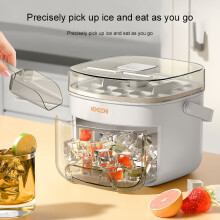 Countertop Ice Maker with Scoop and Handle, 24-Cube Tray, White for Home Kitchen, Office, Bar, Party and Camping
