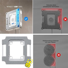 Microfiber Cleaning Pad with Holder Set for Winbot W3 Omni Window Cleaning Robot, Easy Tool-Free Installation