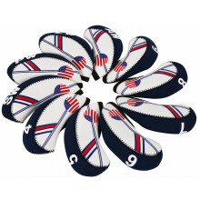 Golf Club Iron Head Covers Protector Headcover Set USA in Navy Blue 10 Pcs