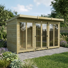 12 x 4 Pent Summer House Tanalised (Full Height Window) Fast & Free 2-5 Nationwide Delivery